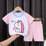 100% Cotton Summer Children's Outfit Sets Short Sleeve T-shirt Set
