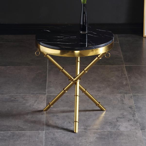 Buy cheap 0.55 M High Stainless Steel Marble Circular Sofa Side / END Table from wholesalers