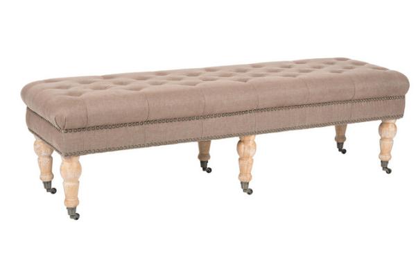 french vintage upholstered wooden bench antique bedroom solid rustic wood design