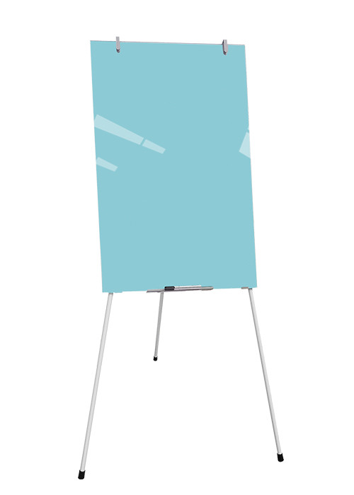 Glass Flip Chart Board With Roller Triangle Feature Paper Clip OEM Service