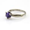 Buy cheap Women Jewelry 6mm Blue Topaz Cubic Zirconia 925 Silver Solitaire Ring (F09) from wholesalers