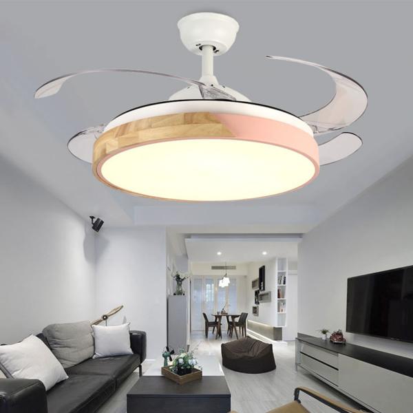 Buy cheap Macaron 42 inch led ceiling fan with light remote control Fans lamp bedroom home restaurant chandelier fan（WH-VLL-09) from wholesalers