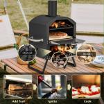 16 Inch Steel Woodfired Pizza Oven BBQ with Stone Peel and Removable Cooking