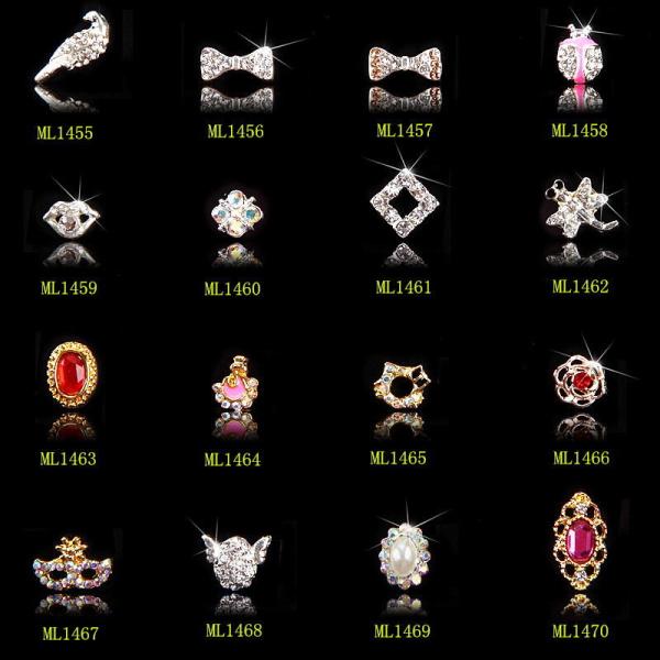 Buy cheap 3D Rabbit Glitter Alloy Jewelry Silver Rhinstone Nail Art Decoration ML1450-1470 from wholesalers