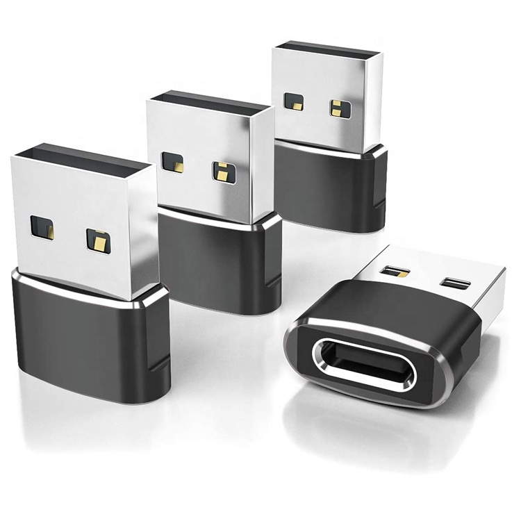 Multi Colors Metal Shell USB Type C Female to USB Male Adapter
