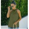 Buy cheap Low Moq Clothing Manufacturer Women'S Sleeveless Halter Top Fashion Leopard T - Shirt from wholesalers