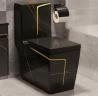 Buy cheap Siphon Flushing Floor Mounted Black White Toilet S Trap Hotel Design from wholesalers