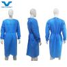 Buy cheap 120 X 140cm Disposable Blue PPE Waterproof Anti Static SMS Fabric Level 2 3 Isolation Gown from wholesalers