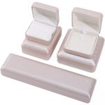 Customized Gold Leather Jewelry Box for Bracelet Necklace and Ring Storage