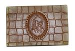 PU And Brass Rivet Embossed Leather Patches For Garment / Suitcase