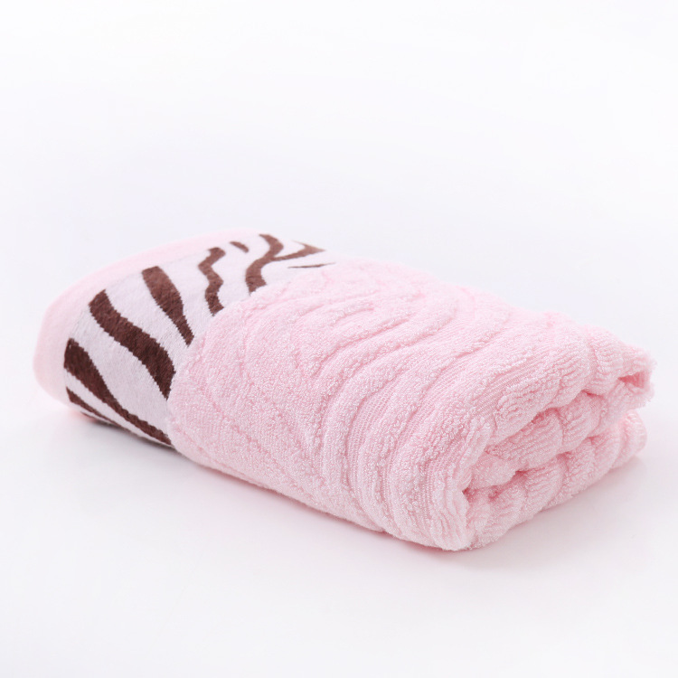 Square Luxury Embroidered Thick Cotton Striped Pattern Bath Towel with Customized Logo