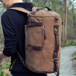 Shoulder bag schoolbag Korean version of casual outdoor canvas bucket bag travel