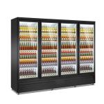 Upright 4 Glass Doors Display Fridge Supermarket Refrigerated Showcase
