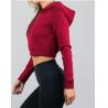 Buy cheap Dark Red Sports Team Hoodies Womens Cropped Hoodie from wholesalers