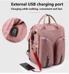 600D Travel Mommy Backpack Nursing Diaper Bag Foldable Crib