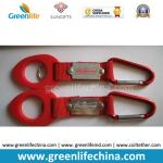Water bottle rubber loop holder with short strap and aluminum carabiner hook