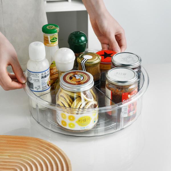 Buy cheap 2 Dividers PET Plastic Lazy Susan Organizer Turntable Kitchen Organizer from wholesalers