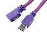 28AWG 6.8mm USB 3.0 Right Angle Male Cable With Recessed Screws