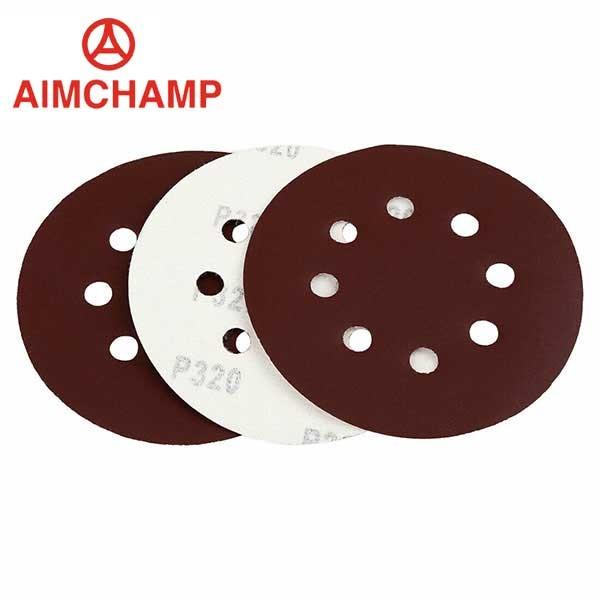 Buy cheap 5 Inch 125mm Aluminum Oxide Sanding Disc Red 8holes Rust Removal Metalworking from wholesalers