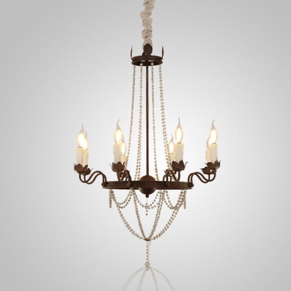 Buy cheap Rustic wood and metal chandelier wood beads pendant lamps (WH-CI-36) from wholesalers