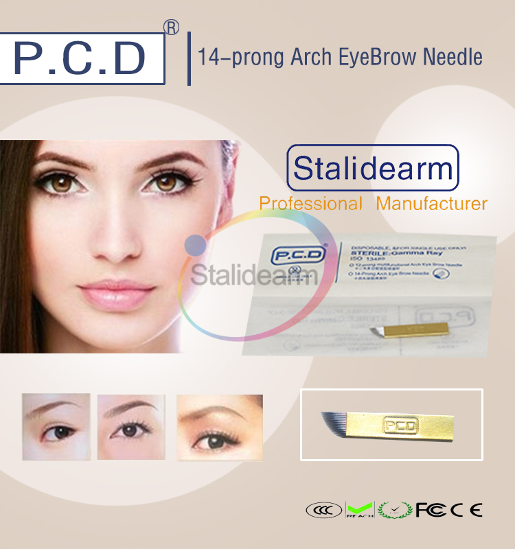 PCD Eyebrow Embroidery Pen 14 Prong Micro Blading Embroidery Needles