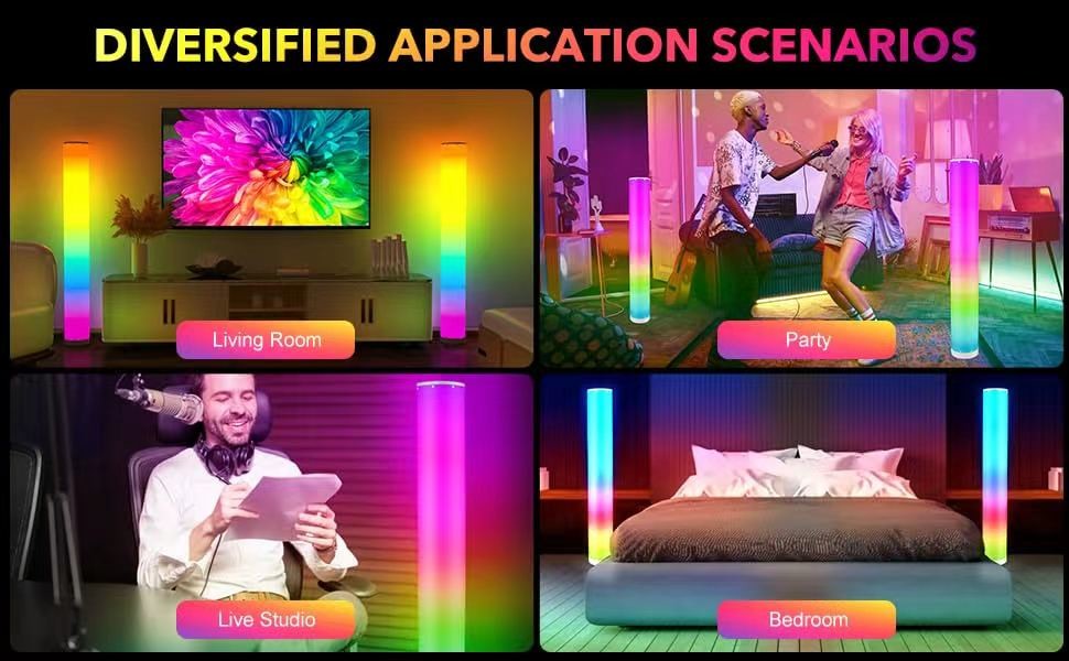 Multi Scene 90 CRI Corner RGB Lamp , 12V RGB Color Changing Floor Lamp