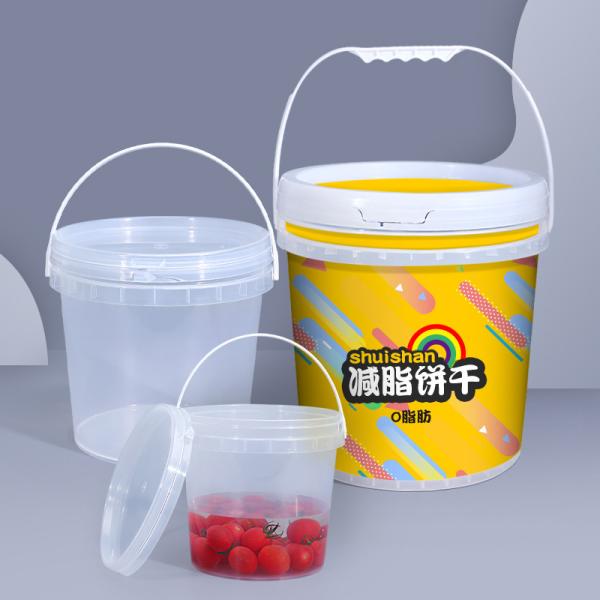 Buy cheap Customizable 1L-20L Clear Food Grade Snacks Milk Tea Packing Bucket With Lid for B2B from wholesalers