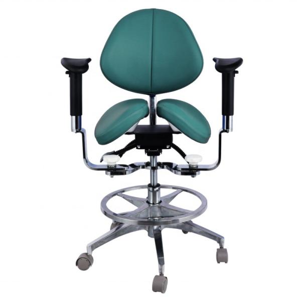 Buy cheap Ergonomic Split Saddle Seat Dentist Stool Luxury Micro Fiber Leather Dental Swivel Saddle Chair from wholesalers