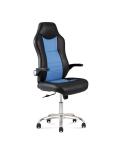 White Leather Gaming Swivel Chairs Chromeds Led 3D Paddle Shift BIFMA