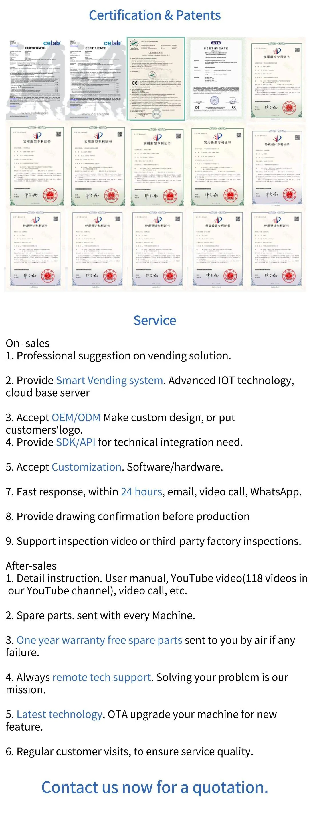 Guangzhou Micron Vending Technology., Ltd certification and patents