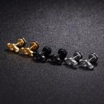 Fashion Music Note Stainless Steel Stud Earrings For Women men Gold /Black/steel