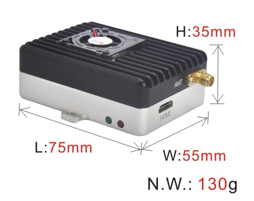 Ultra Light HD UAV Video Transmitter 20KM Long Range COFDM Wireless Video Link 1W RF Power
