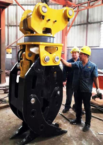 Buy cheap Q355B Excavator Rotating Grapple Black / Blue 300-14500KG Capacity from wholesalers
