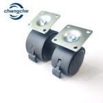 Furniture PP Blue Swivel Casters With Brake Plate Stem 50mm For Chairs