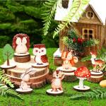 Creative Cartoon Animal Squirrel Rabbit Custom Animals Wooden Desktop Decoration