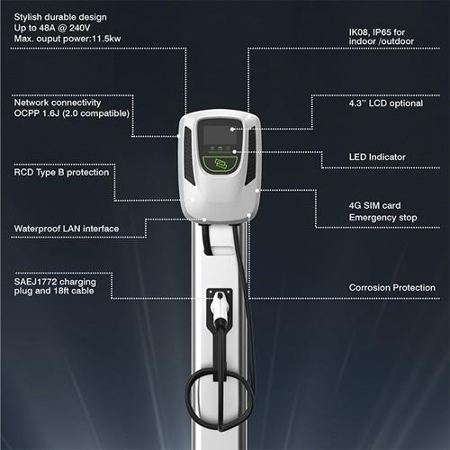 Buy cheap 7KW 32A 240V 50Hz Wallbox MID Commercial EV Charging Station from wholesalers