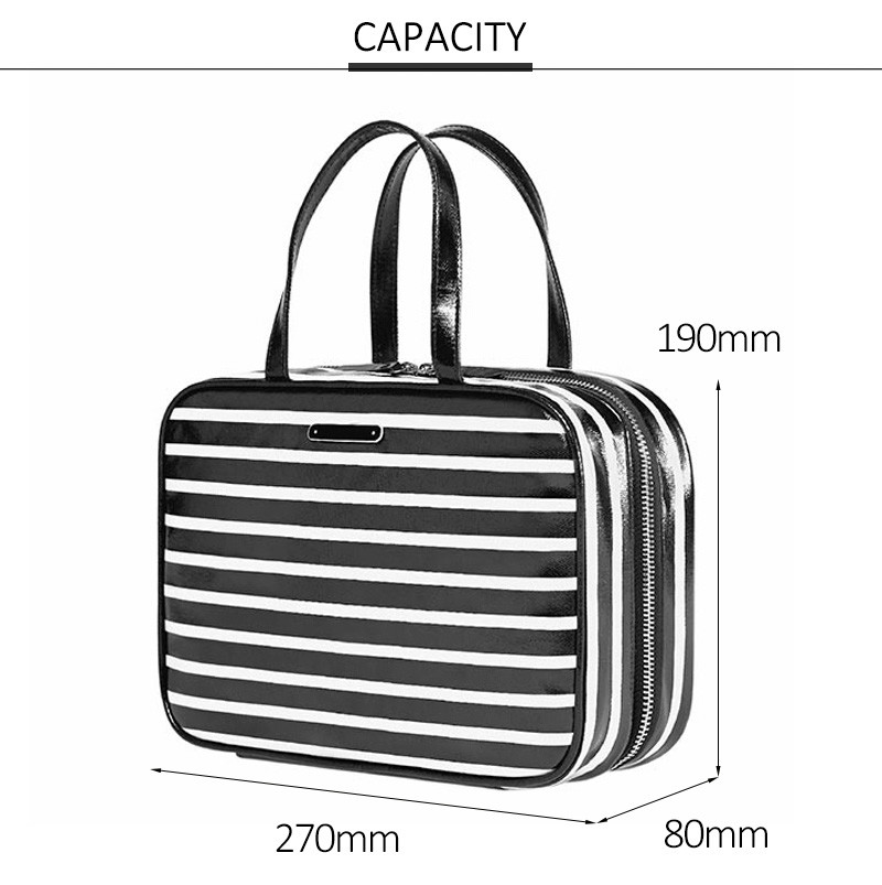 Zipper Large Capacity Waterproof PU Wash Toiletry Bag For Women