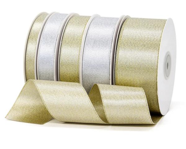 Spot gold and silver ribbon gifts, gold and silver silk woven ribbons, fresh