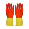 Buy cheap Bi-Color High Latex Content Soft Flocklined Rubber Gloves , Kitchen Dishwashing Gloves from wholesalers
