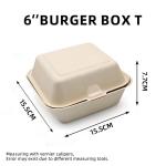 Sugar Cane Bamboo Pulp Hamburger Box Camping Parties Lunches Food Packaging