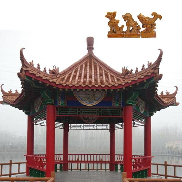 Buy cheap Glossy Wooden Gazebo Roof Tiles Asian Style Glazed Garden Tiled Roof Gazebo from wholesalers