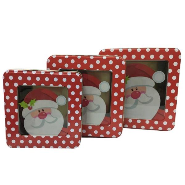 Buy cheap Holiday Tin Box with Window Michael Tins Wedding Favor Tins Square Cake Tins from wholesalers