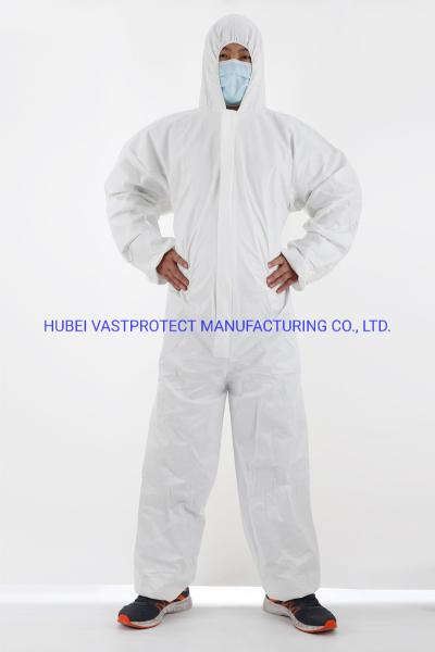 Buy cheap Waterproof Breathable Type 5/6 Cat 3 Disposable White Coverall with Antistatic Feature from wholesalers