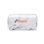Luxury Travel White Marble Waterproof PU Wash Makeup Toiletry Bag