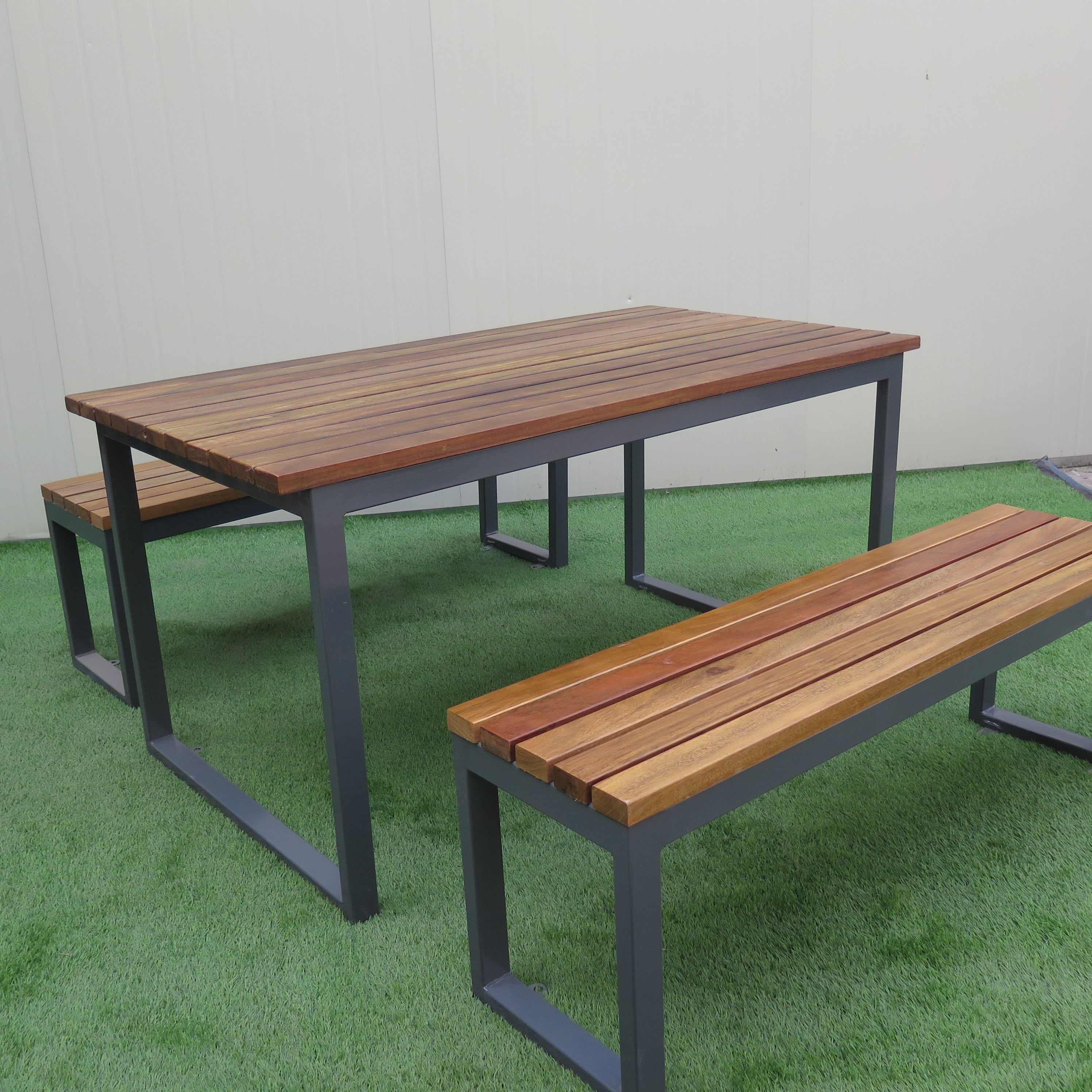 Outdoor Patio Antique Wooden Furniture Dining Table Bench Set Wholesale
