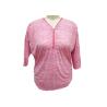 Buy cheap 1/2 Length Batwing Sleeves Ladies Casual T Shirt Half Zipper V Neck Snow Mélange Fabric from wholesalers