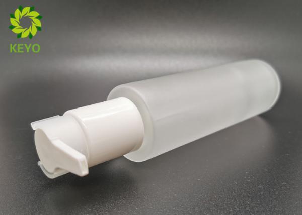Frosting Empty Cosmetic Bottles , Glass Makeup Bottles With White Self Lock