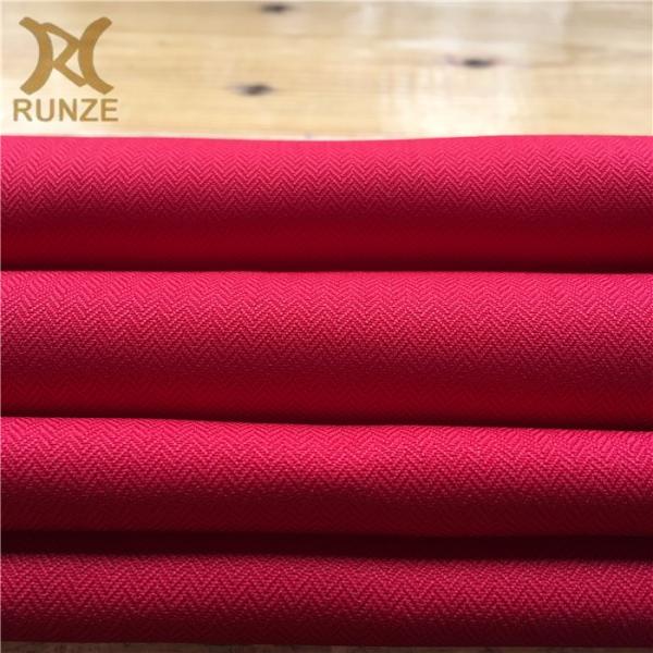 150D*150D Red Wavy Weft Woven Herringbone Fabric for Medium Weight Backpacks and Coats