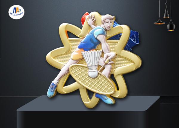 Buy cheap 65*4MM Badminton Sports Cut Out Medals With Ribbon from wholesalers