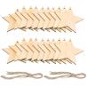Buy cheap Unfinished Wooden Star Cutouts Hanging Ornaments with Strings for Christmas Wedding DIY Craft Festival Decoration from wholesalers